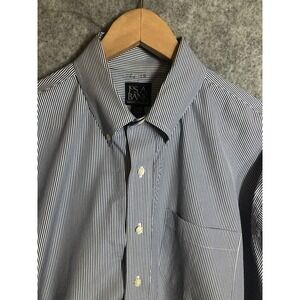 Jos. A. Bank Shirt Mens XL Blue Stripe Button Down Cotton Work Office Dress